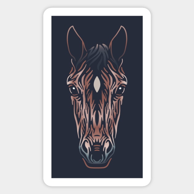 Horse Head Tattoo Illustration Sticker by JunkyDotCom